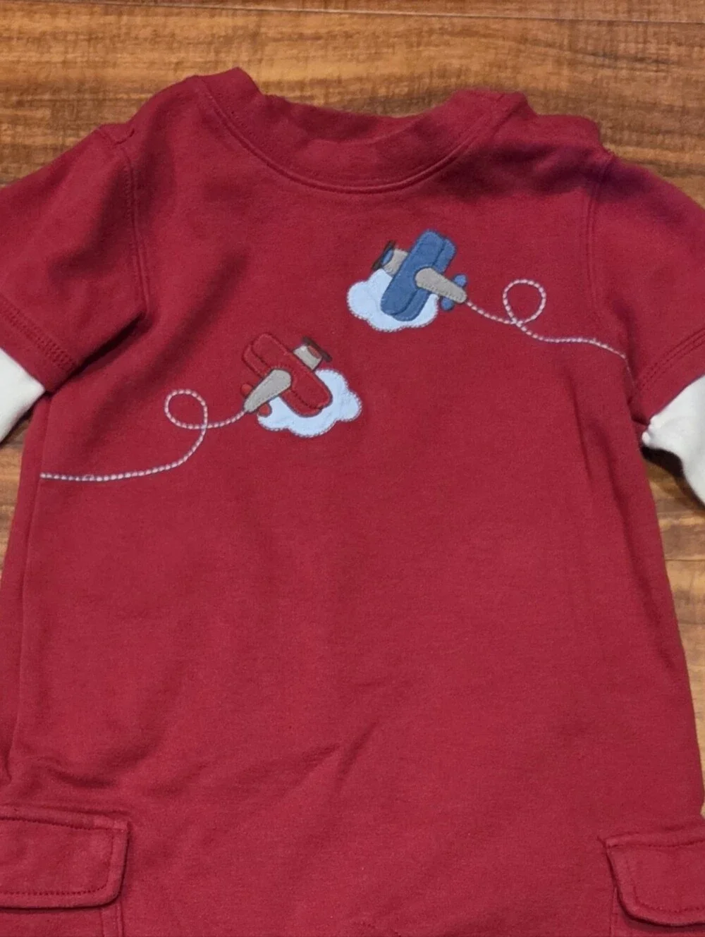 Gymboree GUC 18-24 Months Red/White Airplane One-Piece Romper